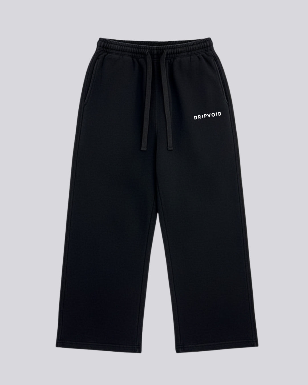 BLACK BAGGY STRAIGHT FIT PANTS