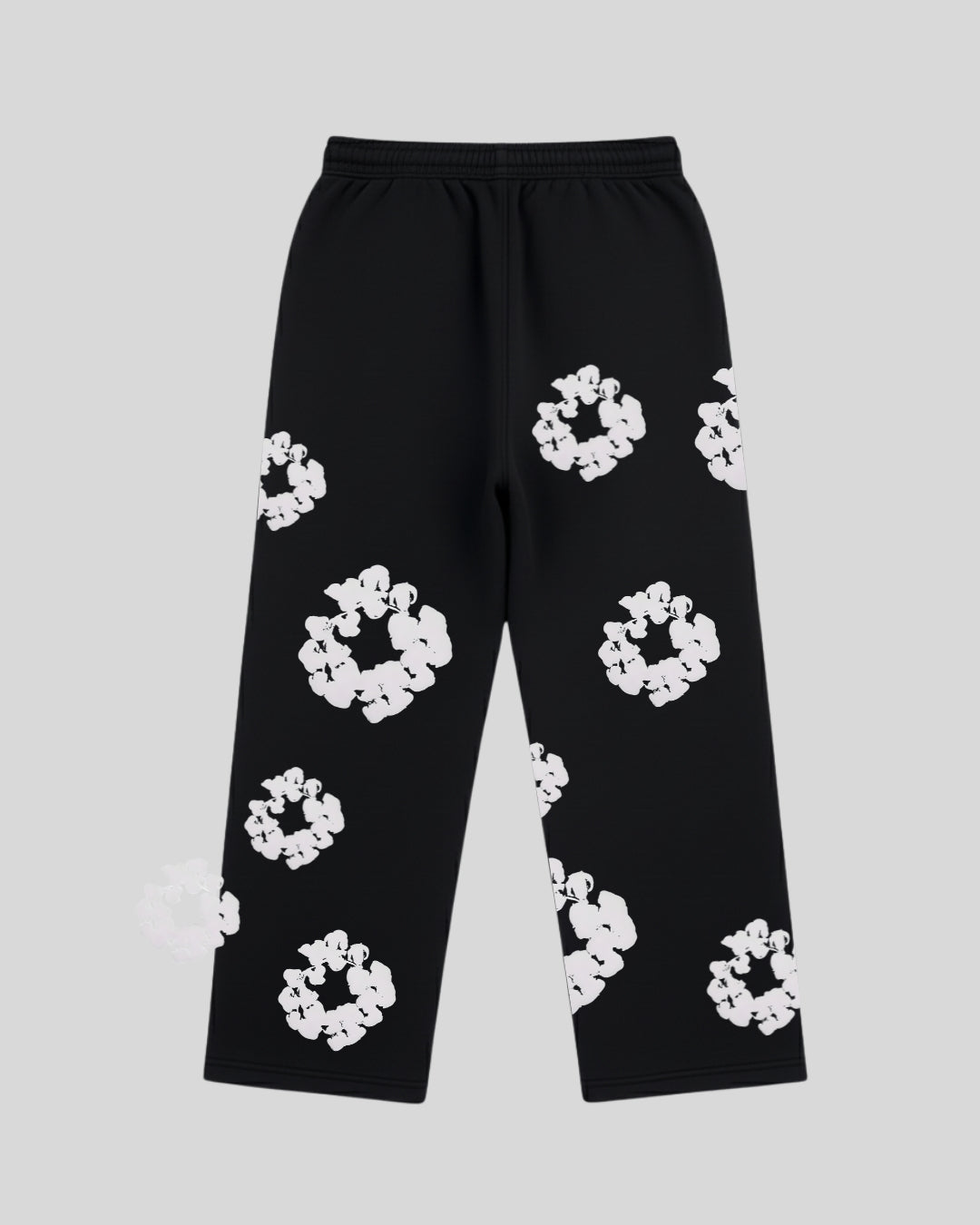 COTTON WREATH BAGGY STRAIGHT FIT PANTS