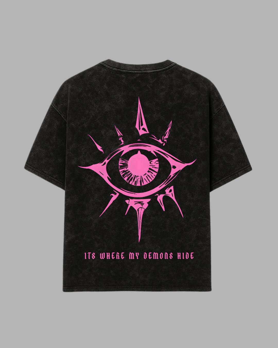 GOTH EYE OVERSIZED ACID WASHED TEE