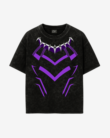 BLACK PANTHER OVERSIZED ACID WASHED TEE