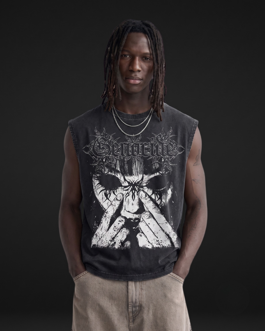 GENOCIDE STONE WASHED TANK