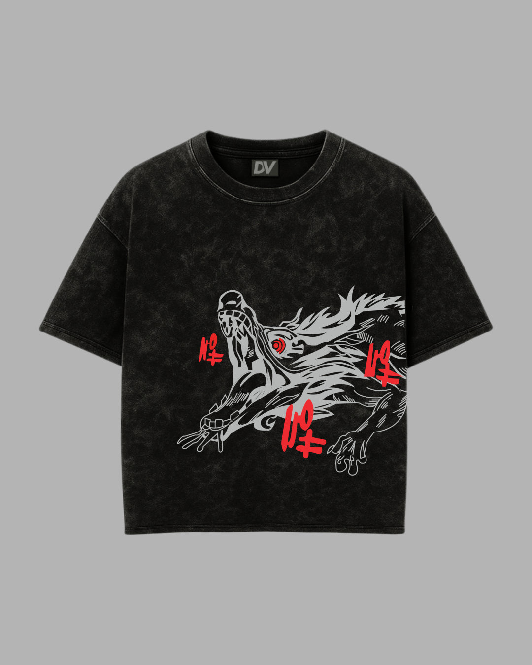 SUGURU GETO JUJUTSU KAISEN OVERSIZED ACID WASHED TEE